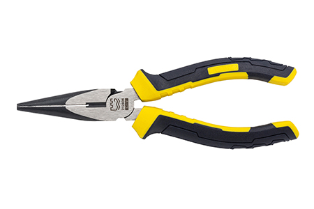 Great Wall Industrial-Grade German-Style Bi-Color Handle Long Nose Pliers，Labor-Saving