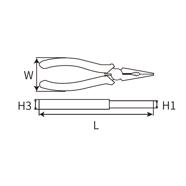 Great Wall Industrial-Grade Japanese-Style Long Nose Pliers，Labor-Saving